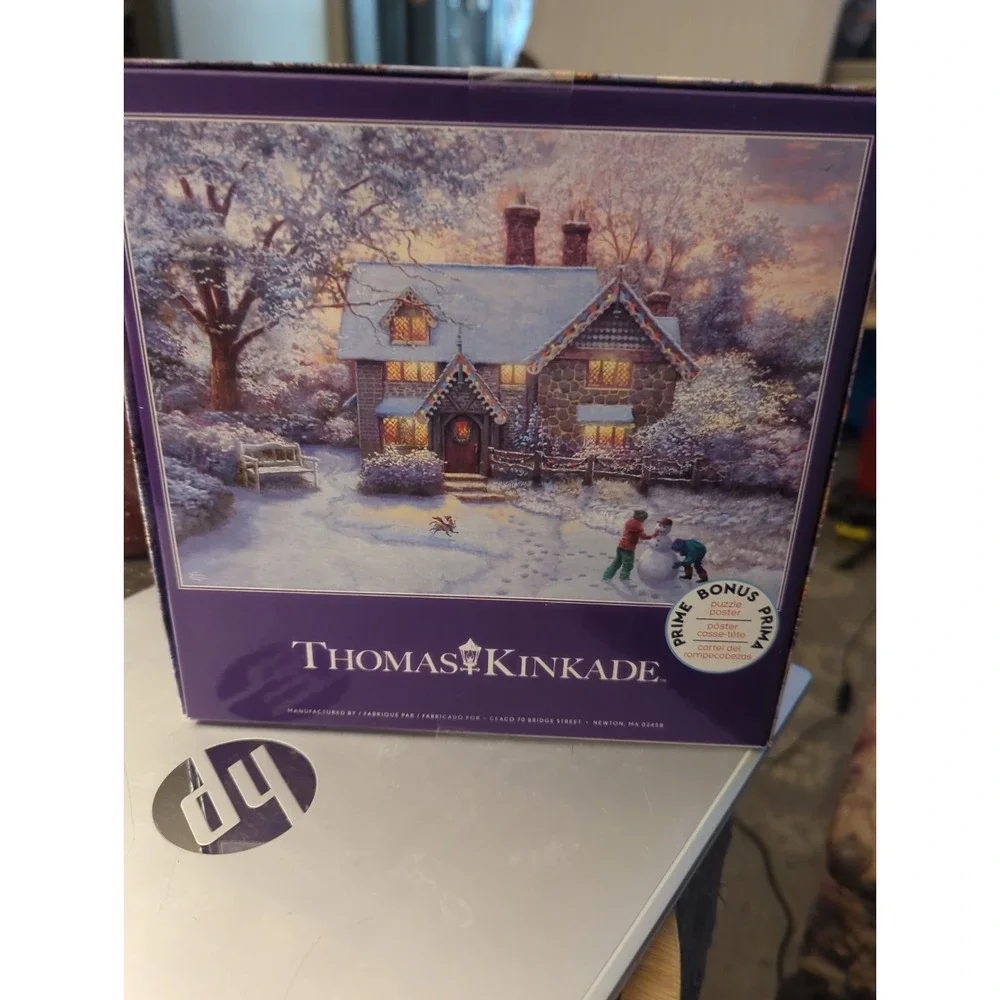 1000 Piece Jigsaw Puzzle by THOMAS KINKADE - Christmas at Ginerbread Cottage